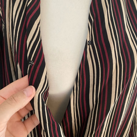 Anthropologie Pleione Wrap Blouse Stripped Medium - Picture 9 of 12